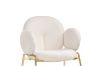 Picture of OLA Boucle Fabric Armchair with Golden Legs (White) - Each