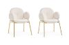 Picture of OLA Boucle Fabric Armchair with Golden Legs (White) - Each