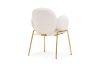Picture of OLA Boucle Fabric Armchair with Golden Legs (White) - 2 Chairs in 1 Carton