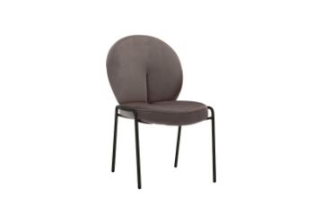 Picture of OLA Velvet Lounge Chair with Black Legs (Brown)