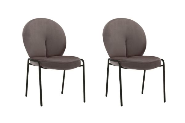 Picture of OLA Velvet Lounge Chair with Black Legs (Brown) - 2 Chairs in 1 Carton