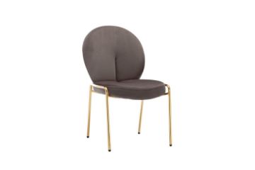 Picture of OLA Velvet Lounge Chair with Golden Legs (Brown)