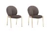 Picture of OLA Velvet Lounge Chair with Golden Legs (Brown) - 2 Chairs in 1 Carton