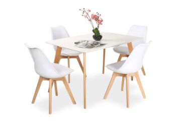 Picture of EFRON 5PC Dining Set (White) - 1.2M Table