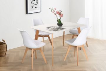 Picture of EFRON 5PC Dining Set (White) - 1.6M Table