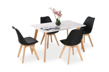 Picture of EFRON 5PC Dining Set (Black) - 1.6M Table