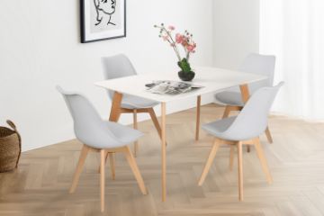 Picture of EFRON 1.2M/1.4M/1.6M 5PC Dining Set (Grey)