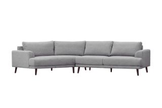 Picture of BIANCA Angular Chaise Sofa (Light Grey) - Angled End Sofa Facing Left