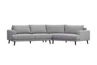 Picture of BIANCA Angular Chaise Sofa (Light Grey) - Angled End Sofa Facing Right