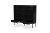 Picture of STARK 110cmx120cm 3-Arched Doors 3-Drawers Glass Display Cabinet (Black)