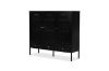 Picture of STARK 110cmx120cm 3-Arched Doors 3-Drawers Glass Display Cabinet (Black)