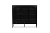 Picture of STARK 110cmx120cm 3-Arched Doors 3-Drawers Glass Display Cabinet (Black)