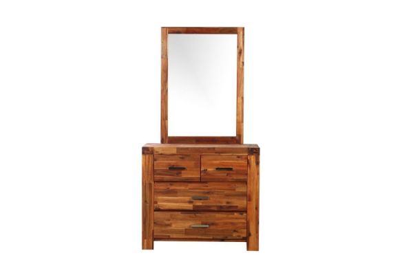 Picture of PHILIPPE 4-Drawer Dresser with Mirror (Rustic Java Colour)