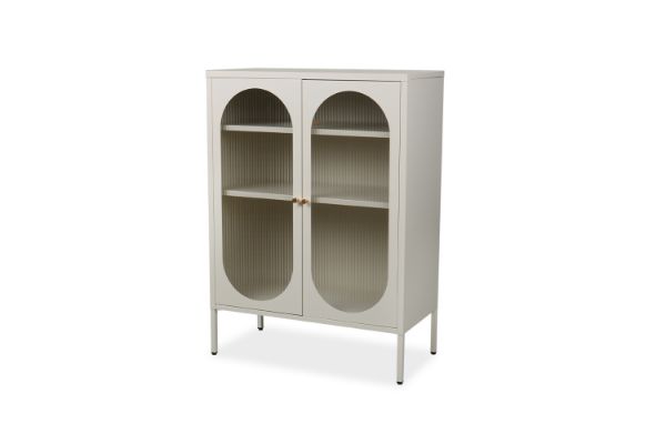 Picture of STARK 110cmx80cm 2-Arched Door Glass Cabinet (Cream)