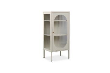 Picture of STARK Steel Frame 100x45cm 1-Arched Door Glass Display Cabinet (Cream)