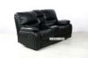 Picture of (FLOOR MODEL CLEARANCE) PASADENA Reclining Sofa (Black) - 2 Seat with Storage Console, Drawer & LED Light (2RRC)