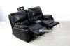 Picture of (FLOOR MODEL CLEARANCE) PASADENA Reclining Sofa (Black) - 2 Seat with Storage Console, Drawer & LED Light (2RRC)