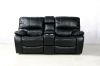 Picture of (FLOOR MODEL CLEARANCE) PASADENA Reclining Sofa (Black) - 2 Seat with Storage Console, Drawer & LED Light (2RRC)