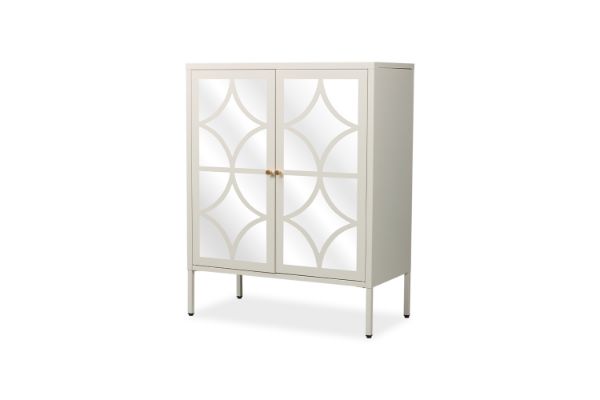 Picture of STARK Steel Frame 2-Mirror Door Cabinet (Cream)
