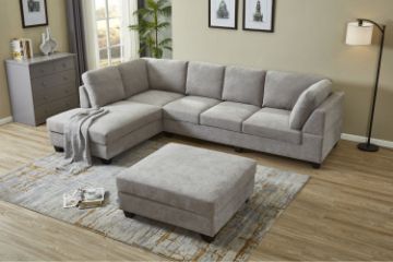 Picture of LIBERTY Sectional Fabric Sofa (Light Grey) - Ottoman Only