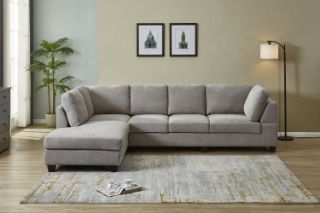 Picture of LIBERTY Sectional Fabric Sofa  (Light Grey) - Facing Left without Ottoman	