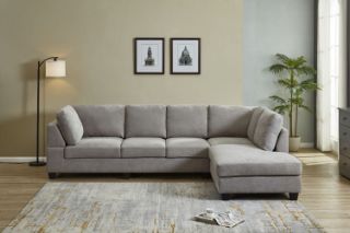 Picture of LIBERTY Sectional Fabric Sofa (Light Grey) - Chaise Facing Right without Ottoman