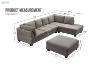 Picture of LIBERTY Sectional Fabric Sofa (Light Grey) - Chaise Facing Left with Ottoman