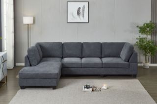 Picture of LIBERTY Sectional Fabric Sofa (Dark Grey) - Chaise Facing Left without Ottoman