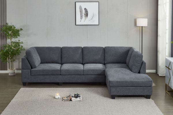 Picture of LIBERTY Sectional Fabric Sofa (Dark Grey) - Chaise Facing Right without Ottoman