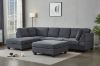 Picture of LIBERTY Sectional Fabric Sofa  (Dark Grey) - Chaise Facing Left with Ottoman