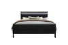 Picture of LOUIS Hevea Wood Bed Frame with LED Lighting Headboard in Queen Size (Black) 