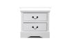 Picture of LOUIS 2-Drawer Hevea Wood Bedside Table with LED Lighting (White)
