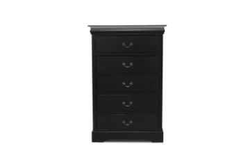 Picture of LOUIS 5-Drawer Hevea Wood Chest with LED  Lighting  (Black)