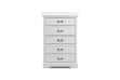 Picture of LOUIS 5-Drawer Hevea Wood Chest with LED Lighting (White)