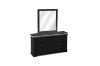 Picture of LOUIS 6-Drawer Hevea Wood Dresser and Mirror with LED Lighting (Black)
