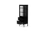 Picture of STARK Steel Frame 1-Door 2-Drawer Accent Glass Display Cabinet (Black)