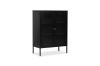 Picture of STARK 110cmx80cm 2-Arched Door Glass Cabinet (Black)