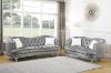 Picture of ALINA Velvet Curved Sofa with Pillows (Grey) - 3 Seater