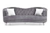 Picture of ALINA Velvet Curved Sofa with Pillows (Grey) - 3 Seater