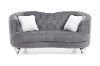 Picture of ALINA Velvet Curved Sofa with Pillows (Grey) - 3 Seater