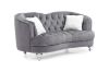 Picture of ALINA Velvet Curved Sofa with Pillows (Grey) - 3 Seater