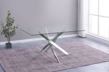 Picture of BONNIE 1.5M Glass Top Silver Legs Dining Table