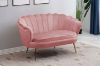 Picture of EVELYN Curved Flared Velvet Loveseat (Pink)