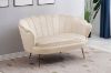 Picture of EVELYN Curved Flared Velvet Loveseat (Beige)