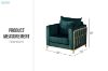 Picture of PARMA Stainless Steel Frame Velvet Armchair (Green)