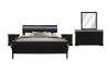 Picture of LOUIS 4PC/5PC/6PC Hevea Wood with LED Lighting Bedroom Combo in Queen Size (Black)