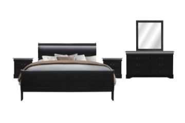 Picture of LOUIS 5PC Bedroom Set in Queen Size (Black)