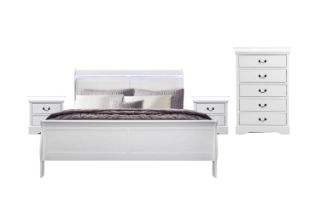 Picture of LOUIS Bedroom Set in Queen Size (White) - 4PC Combo