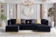 Picture of HALOTINE U-Shape Velvet Sectional Sofa (Black)