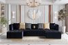 Picture of HALOTINE U-Shaped Velvet Sectional Sofa (Black)